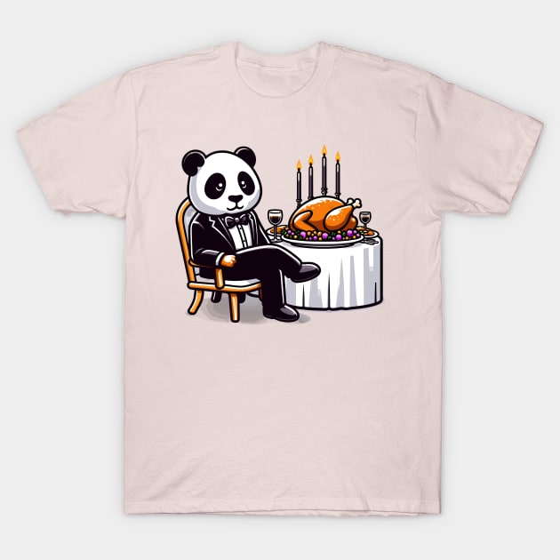 Happy Thanksgiving Giant Panda T-Shirt by Graceful Designs